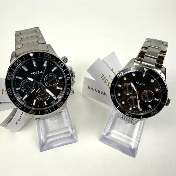 Fossil Couple Set His & Hers Multifunction Stainless Steel Watch BQ2753SET $330 - Picture 1 of 9